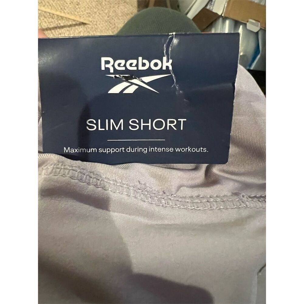Reebok Women's Bravo Vector Slim Shorts Silver Size L Activewear - Picture 5 of 8